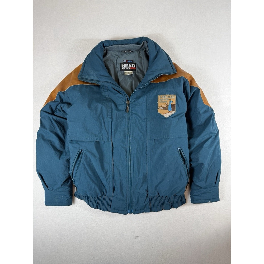 Vintage 90s Head Sportswear Mountain Division Ski Jacket Mens Medium Teal Brown